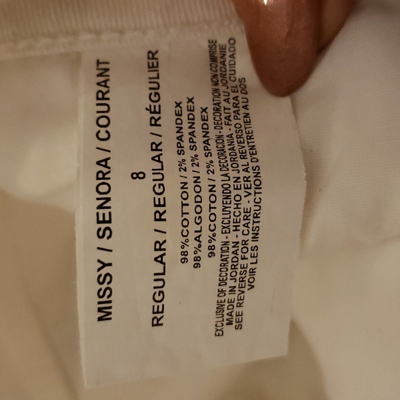 White cotton stretch capri's - Picture 6 of 6